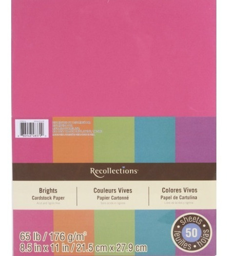 Block Cartulina Tamaño Carta Recollections Brights Colores V