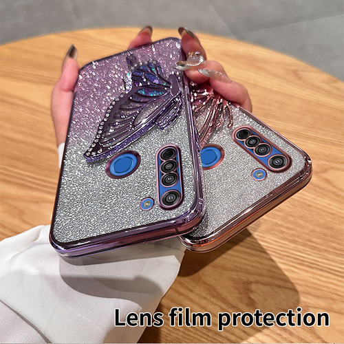 Funda Para Moto G8 Play Power Marco Mariposa Rosa Flash+mica