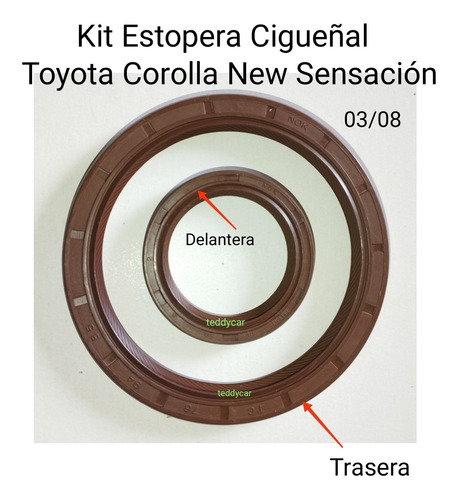Kit Estopera Cigueñal Toyota Corolla New Sensación 03/08