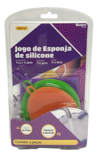 Jogo De Esponjas De Silicone Lavar Louças Legumes Frutas