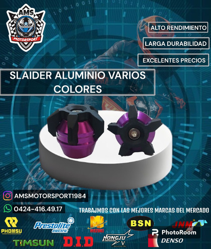 Slaider Aluminios Varios Colores 