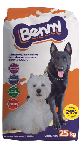 Alimento Croquetas Perro Adulto Benny 25 Kg - 21% Proteína 