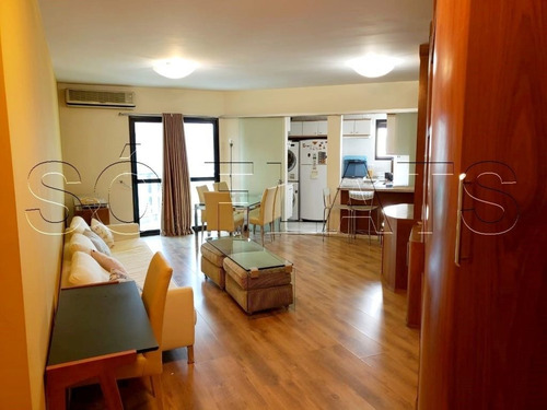 Imagem 1 de 15 de Flat Alto Padrão No Paraíso 100m² 02 Dorms E Cozinha Completa - Sf34042