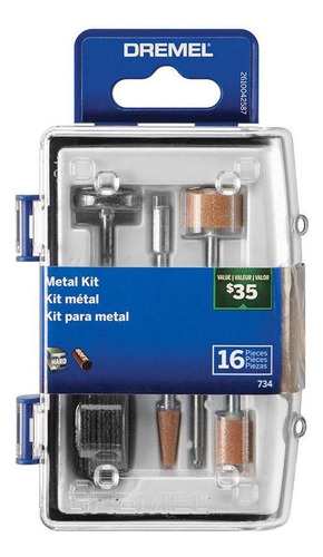 Kit Para Minitorno 16 Accesorios Dremel Metal Multiuso Color Azul
