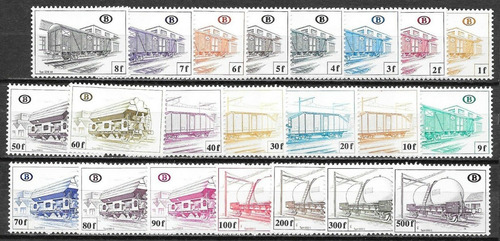 1980 Trenes - Vagones - Bélgica (sellos) Mint