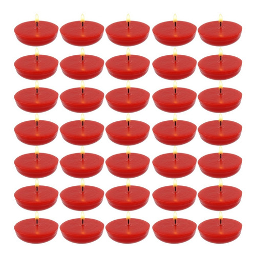35 Velas Flotantes Color Rojo Aluzza