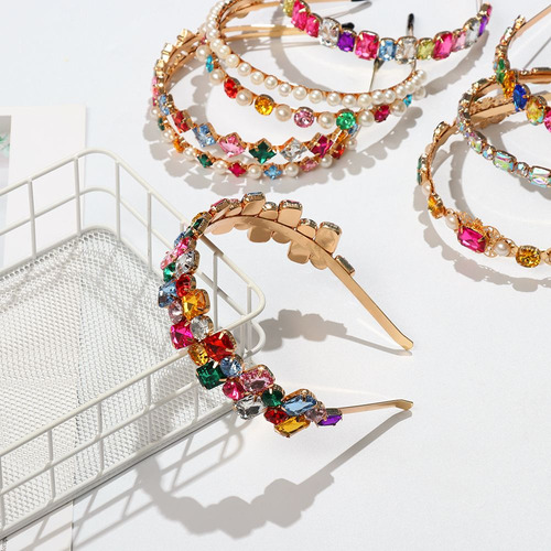 Diadema De Perlas Que Envuelve La Cabeza, Diadema Con Diaman
