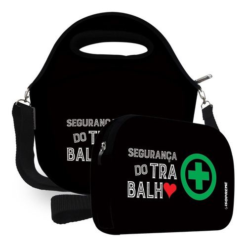 Kit Lancheira Neoprene Com Necessaire Segurança Do Trabalho