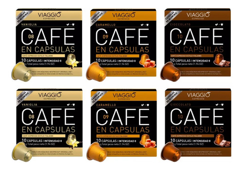 Pack 60 Cápsulas Sabores Viaggio Espresso Para Nespresso