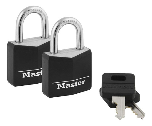 Candado Master Lock 131t Con Llave Aluminio/2pcs/negro