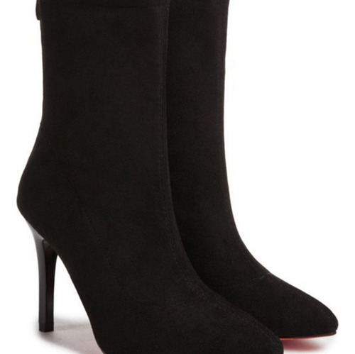 Bota De Tacón Alto Mujer Moda Elegante Cómodo Con Cremallera