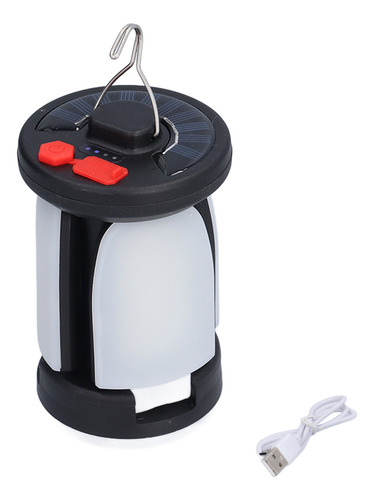 Linterna Solar Para Acampar, Recargable Por Usb, Led, Plegab