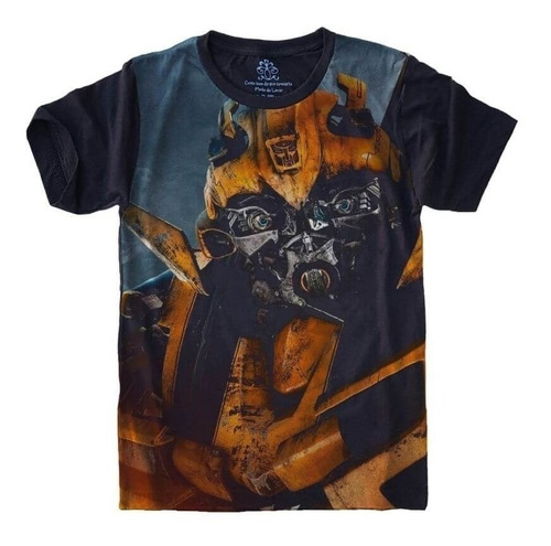 Camiseta Plus Size Unissex Preta Transformers Bumblebee