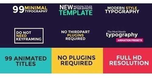 99 Vectores Titulos Effects Aep/xml, Animado Minimalista