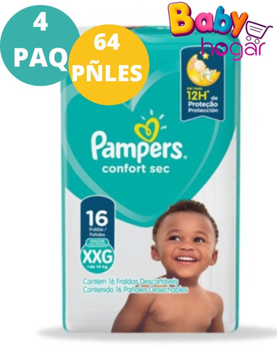 Pampers Confort Sec Xxg Y Xg 64 - G Y M 80 Pack X 4paquetes