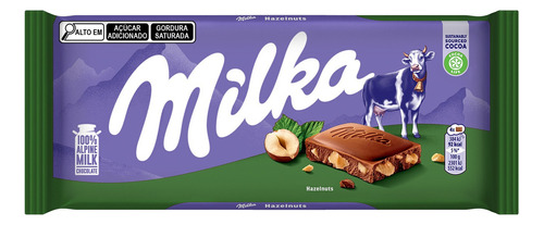 Chocolate ao Leite com Avelãs Inteiras Milka Pacote 100g