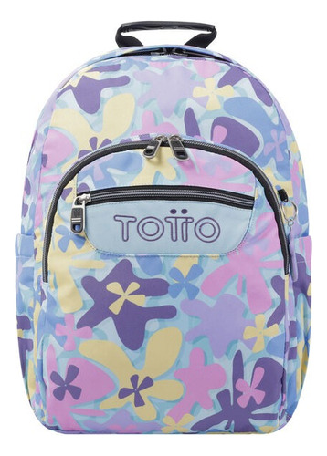 Bolso Morral Escolar Totto Ecole Acuarela Estamp. Flores 6js