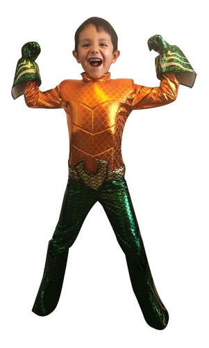 Disfraz De Aquaman Niño Dc Comics Talla 4 A 8 Mod. 2