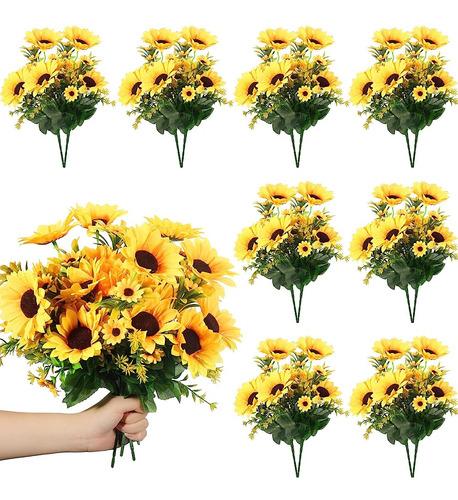 16 Packs Ramos De Girasol Artificiales Decoraciones De Giras