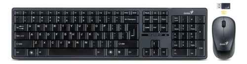 Kit Combo Inalambrico Teclado Y Mouse Genius Slimstar 8000se Color del teclado Negro