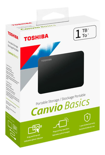 Toshiba - Disco Duro Externo Toshiba 1tb Canvio Basics Usb 3