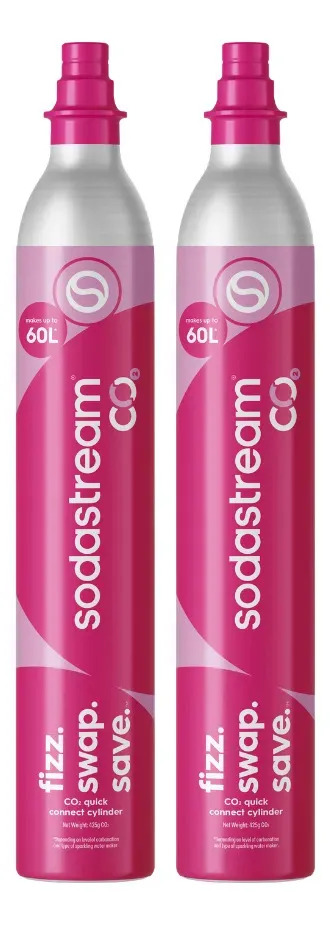 Pack 2 Cilindros Co2 Rosa Sodastream Para Máquina De Soda