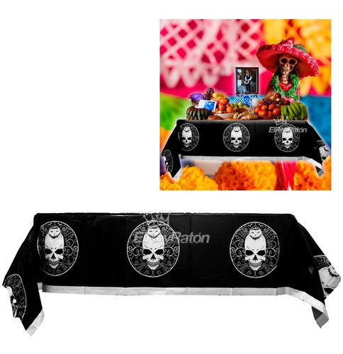 Mantel Dia De Muertos Halloween Ofrenda Calavera Decorar D90