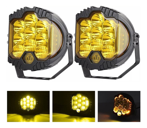 Par Faros Redondos Led Superpotente 50w Tipo Baja 5 Pulgadas