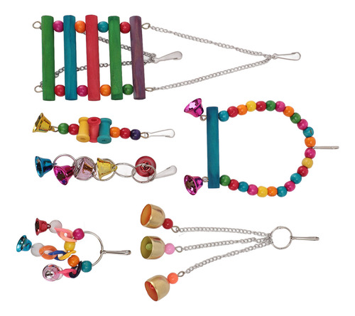Juego De Juguetes Bird Cage Toys, Colorido Columpio Para Mas