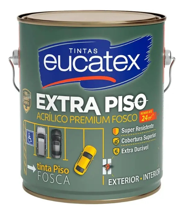 Tinta Acrilica Eucatex Extra Piso Premium 3,6 Litros - Cores Acabamento Fosco Cor Cinza-escuro