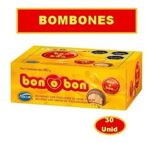 Chocolate Bombon Bon O Bon Caja De 30 Unidades