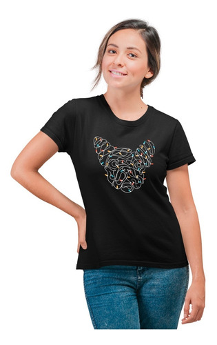 Playera Navidad - Mujer - Luces Con Forma De Perro