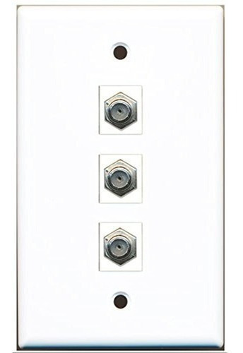 Riteav Cable Coaxial De 3 Puertos Tv Ftype Wall Plate