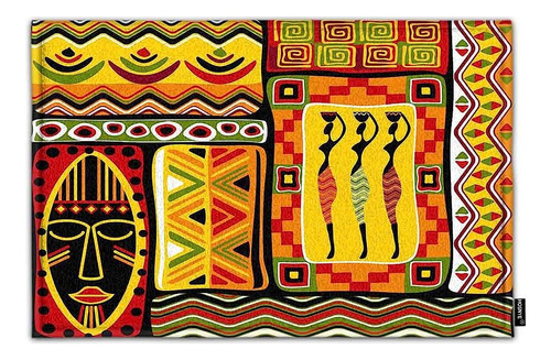 Hosnye African Design Elements Non Slip Doormat Characters A