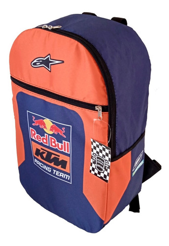 Mochila Moto Ktm Red Bull Naranja Y Azul