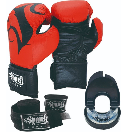 Kit Boxe Completo Pro - Luva Bandagem Protetor Bucal - Spank