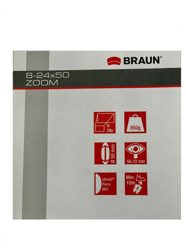 Imagen 5 de 8 de Braun Germany Binocular 8-24x50 Garantía 1año - Rep. Oficial