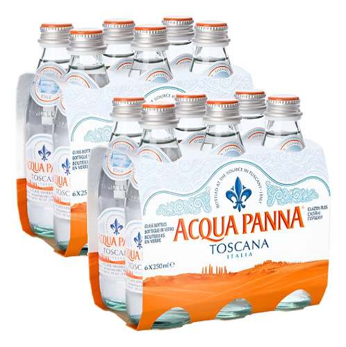 Agua Mineral Acqua Panna Sem Gás De Vidro 250 Ml Kit 24 Un