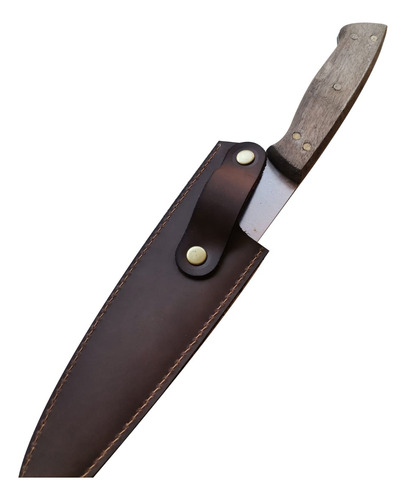 Cuchillo Parrillero 8 Con Funda De Cuero Café