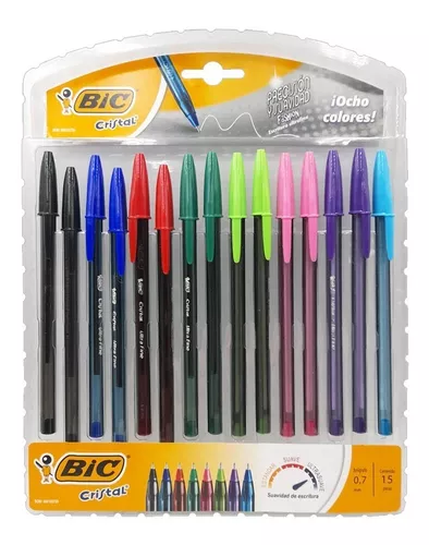 PLUMA CRISTAL ULTRAFINO 4 COLORES FASHION BIC – Mónerick Papelerías