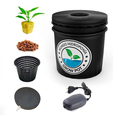 Grow Pot 10lit Tacho Balde Con Maceta +accesorios Hidropo