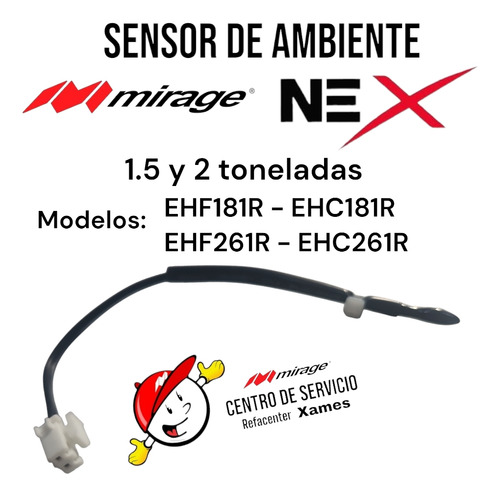 Sensor De Ambiente Para Minisplit Mirage Nex 1.5 Y 2 Ton