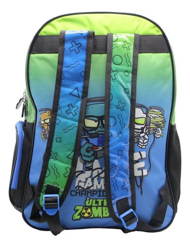 Mochila Escolar Zombie Infection Gamer Zombiff Color Azul Diseño De La Tela Liso