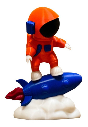 Escultura O Astronauta Skatista - Decoração 3d