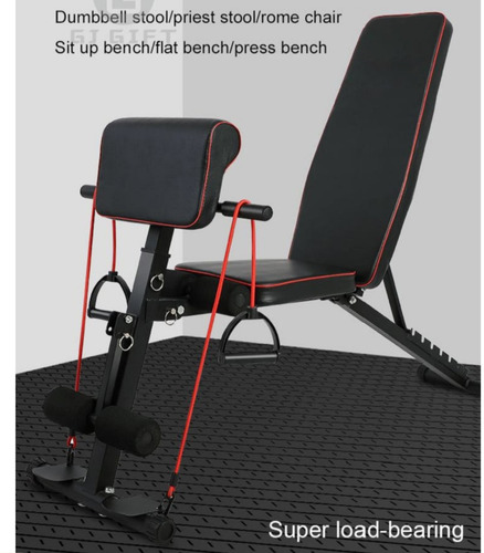 Banca Para Abdominales Multiuso +2 Ligas +soporte De Plancha