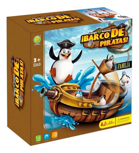 Juego De Mesa Barco De Piratas Pinguinos Equilibrio Romano