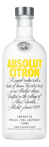 Absolut Limon Vodka Suecia Botella De 750 Ml Citron
