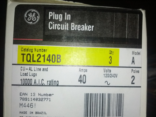 Breaker 2x40 Tql Empotrable.  Marca General Electric.