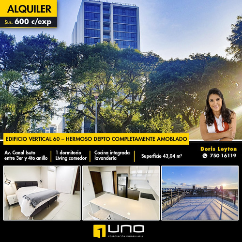 Imagen 1 de 18 de Edificio Vertical 60 Hermoso Departamento En Alquiler Completamente Amoblado