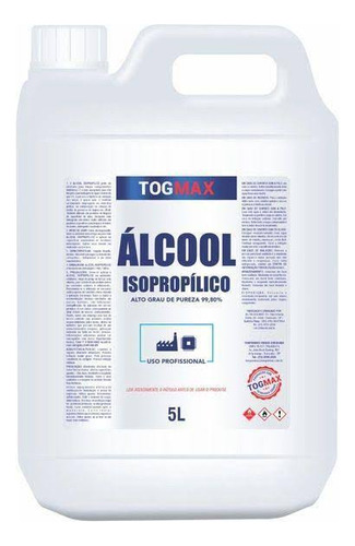 Álcool Isopropílico 5l 99,80% Togmax